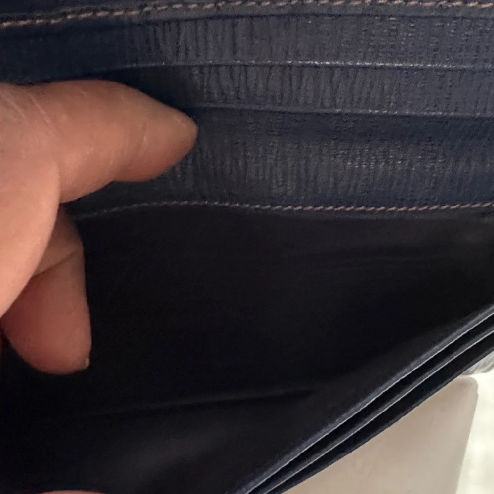 Salvatore Ferragamo Deep Navy Textured Leather Long Wallet